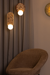 Round wall lamp LEGRA IP44, terracotta