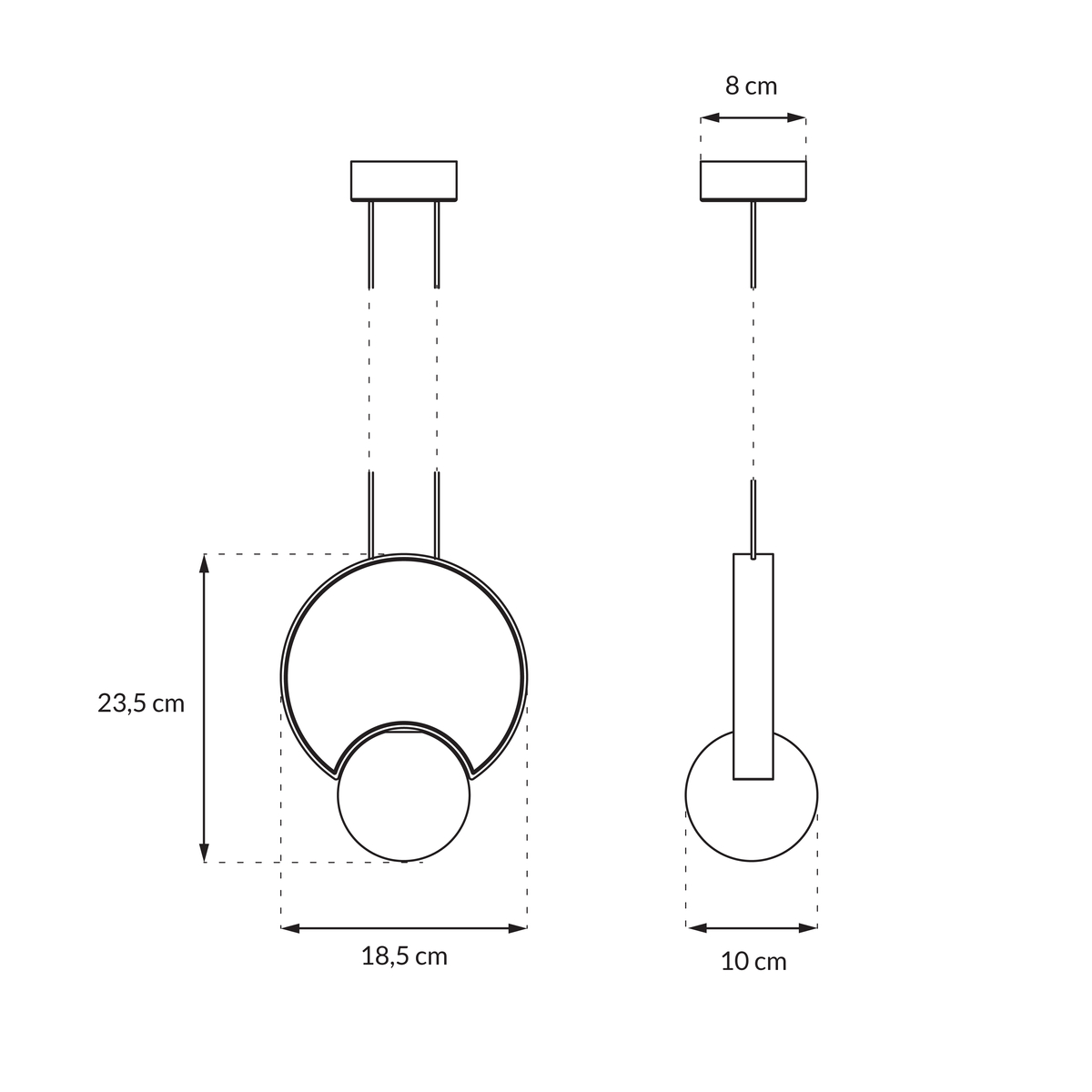 Lampa wisząca okrągła LEGRA IP44, kremowy