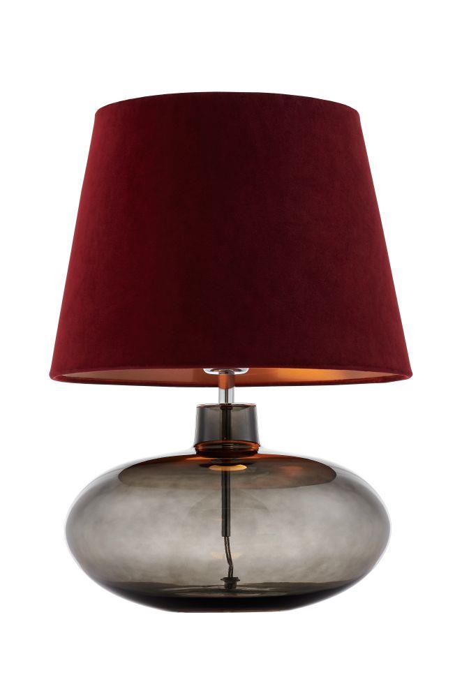 Lampa stołowa SAWA VELVET bordowa, przydymiona podstawa