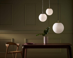 Lampa wisząca ALUR L złota, biały klosz, 40 cm