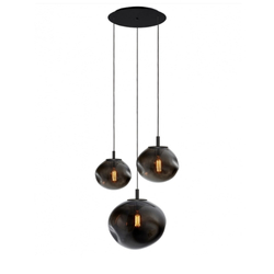 AVIA BLACK 3 smoky three-point pendant lamp