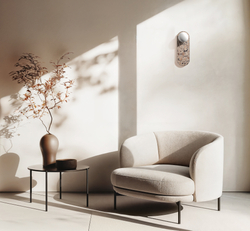 Oval wall lamp LEGRA IP44, cream