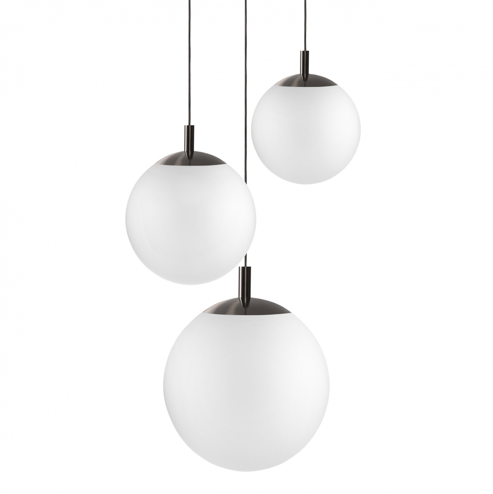 Triple pendant lamp ALUR 2 brushed titanium