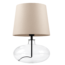SAWA table lamp beige,  transparent base