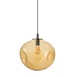 Lampa wisząca AVIA BLACK L bursztynowa, 40 cm