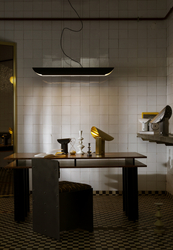 APOLIN 120 cm linear pendant lamp, black and white