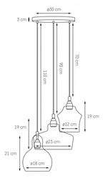 LONGIS CHROM 3 pendant lamp on plafond