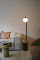 Lampa podłogowa BOTANICA DECO XL czarna, jasny dąb, 147 cm