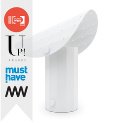 APOLIN table lamp with perforated canopy, 30 cm, white