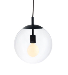 Pendant lamp ALUR M black, transparent shade, 30 cm