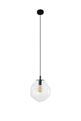 AVIA BLACK M transparent pendant lamp, 30 cm