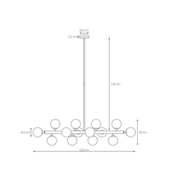 CUMULUS 1 fourteen-point chandelier, chrome