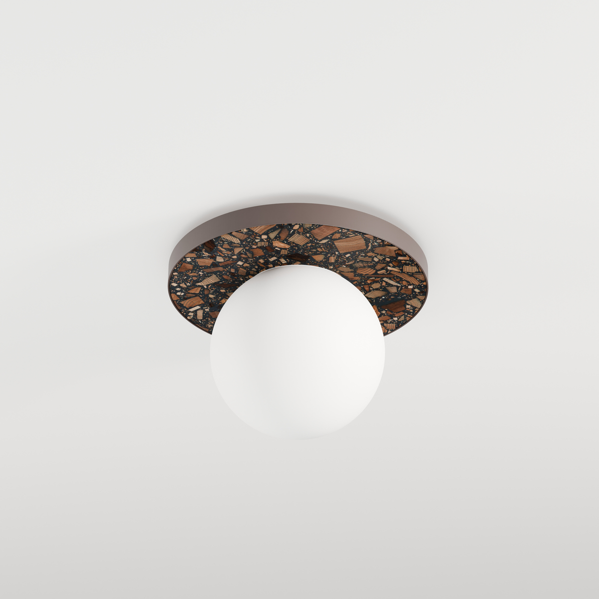 Round wall lamp LEGRA IP44, dark brown