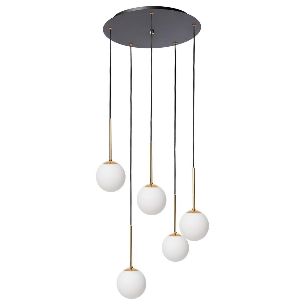 LAMIA 5 KASPA gold pendant lamp black wire, Kaspa