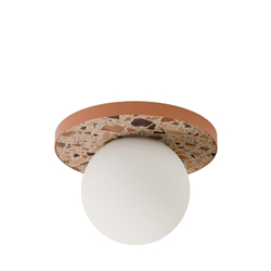 Round wall lamp LEGRA IP44, terracotta