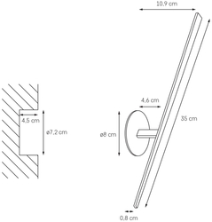SKY RACK wall lamp white, flush-mounted