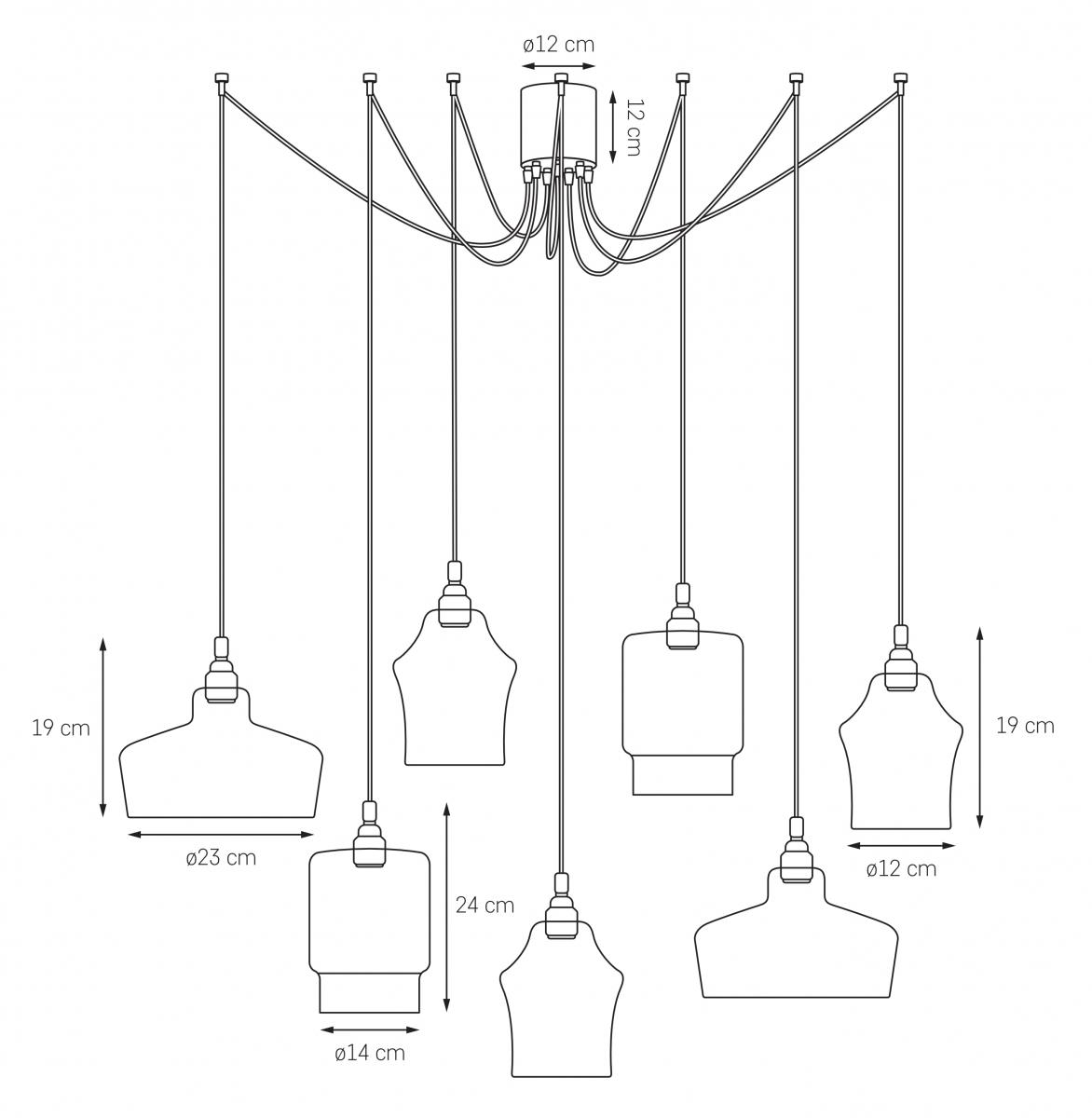 Lampa sufitowa wisząca LONGIS SPIDER KASPA chrom, Kaspa