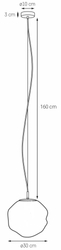 CLOE M chrome pendant lamp, 30 cm