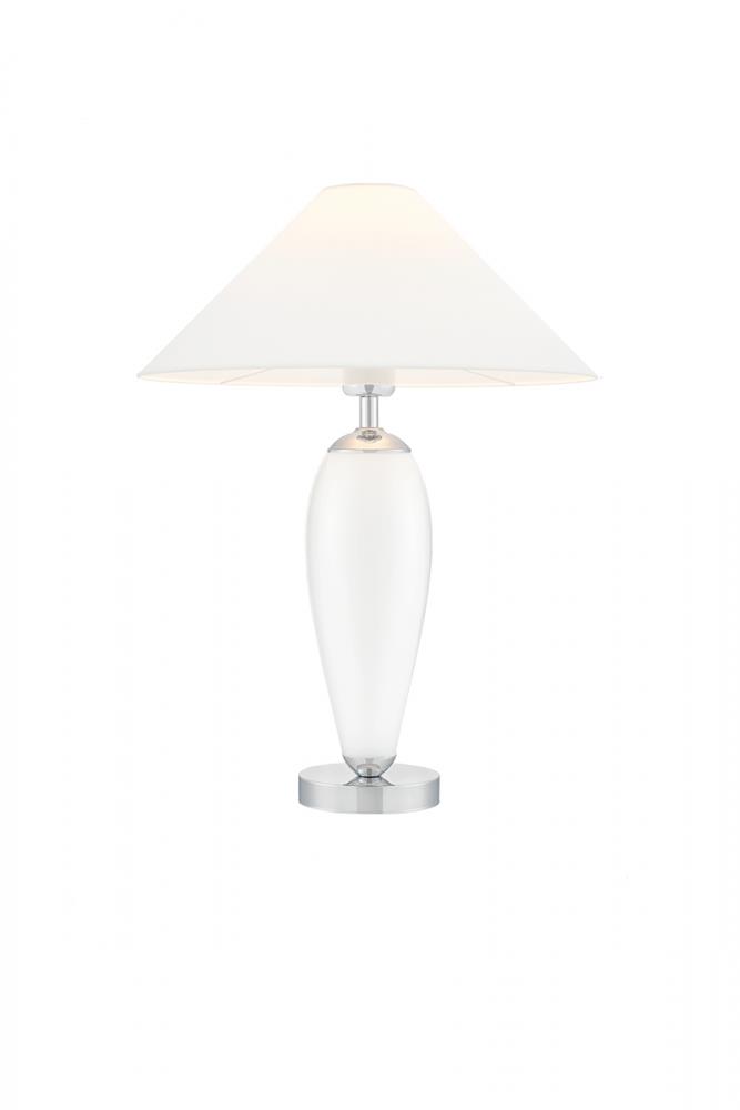 REA SILVER white table lamp with white base