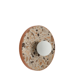 Round wall lamp LEGRA IP44, terracotta