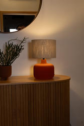 Lampa stołowa LORA len, terakota podstawa