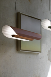 Lampa wisząca  liniowa APOLIN 65 cm, złamany róż-biały