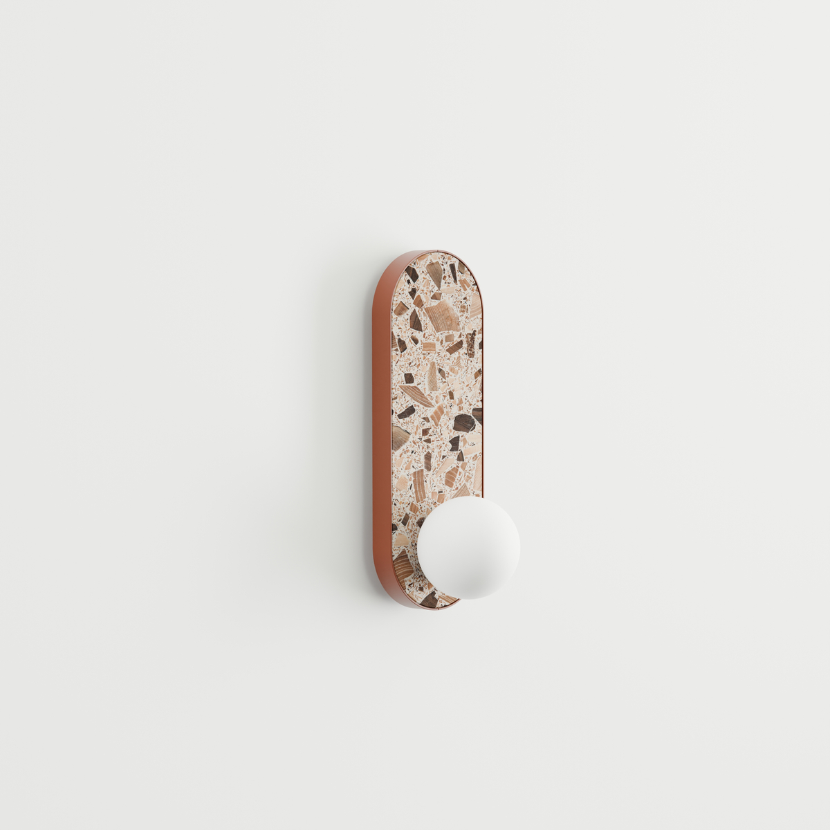 Oval wall lamp LEGRA IP44, terracotta