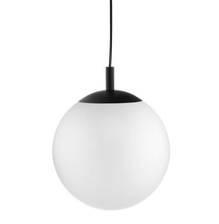 Lampa wisząca ALUR M czarna, biały klosz, 30 cm