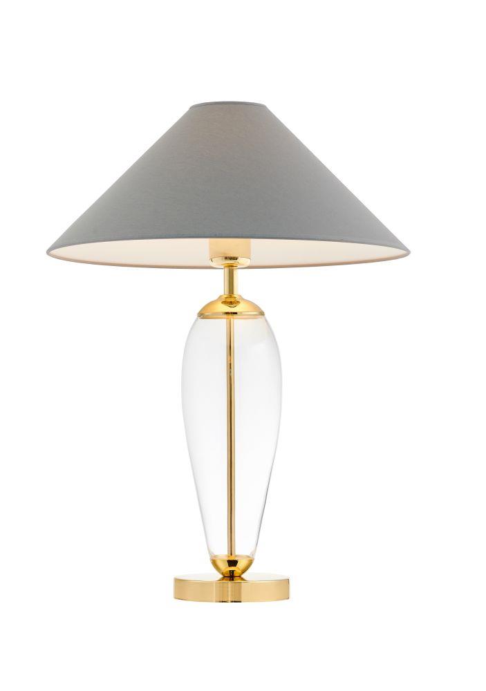 REA GOLD KASPA grey lampshade table lamp, Kaspa