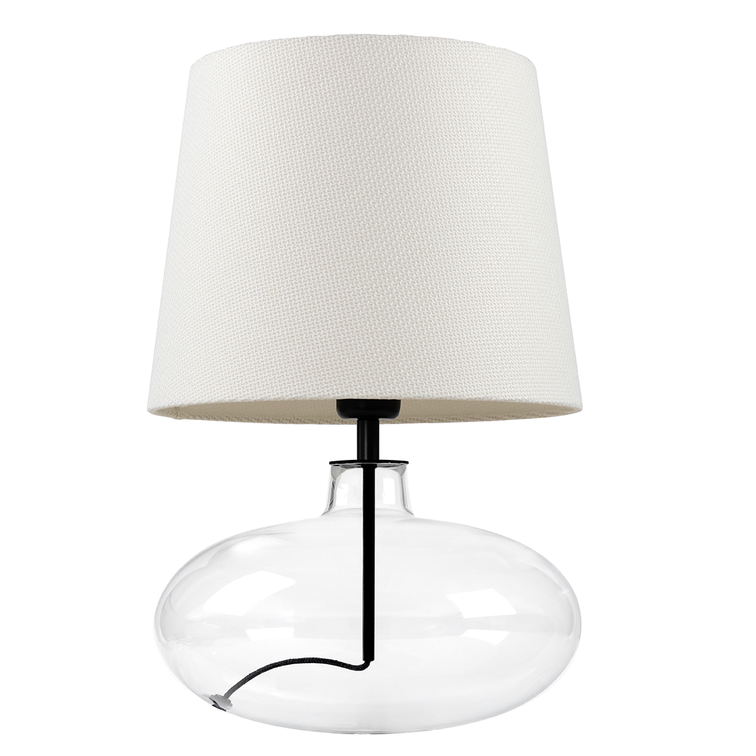 SAWA table lamp creamy,  transparent base
