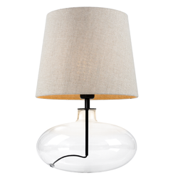 SAWA table lamp flax, transparent base
