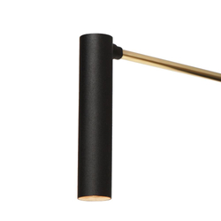 Wall lamp LARS black, with on/off switch, on arm