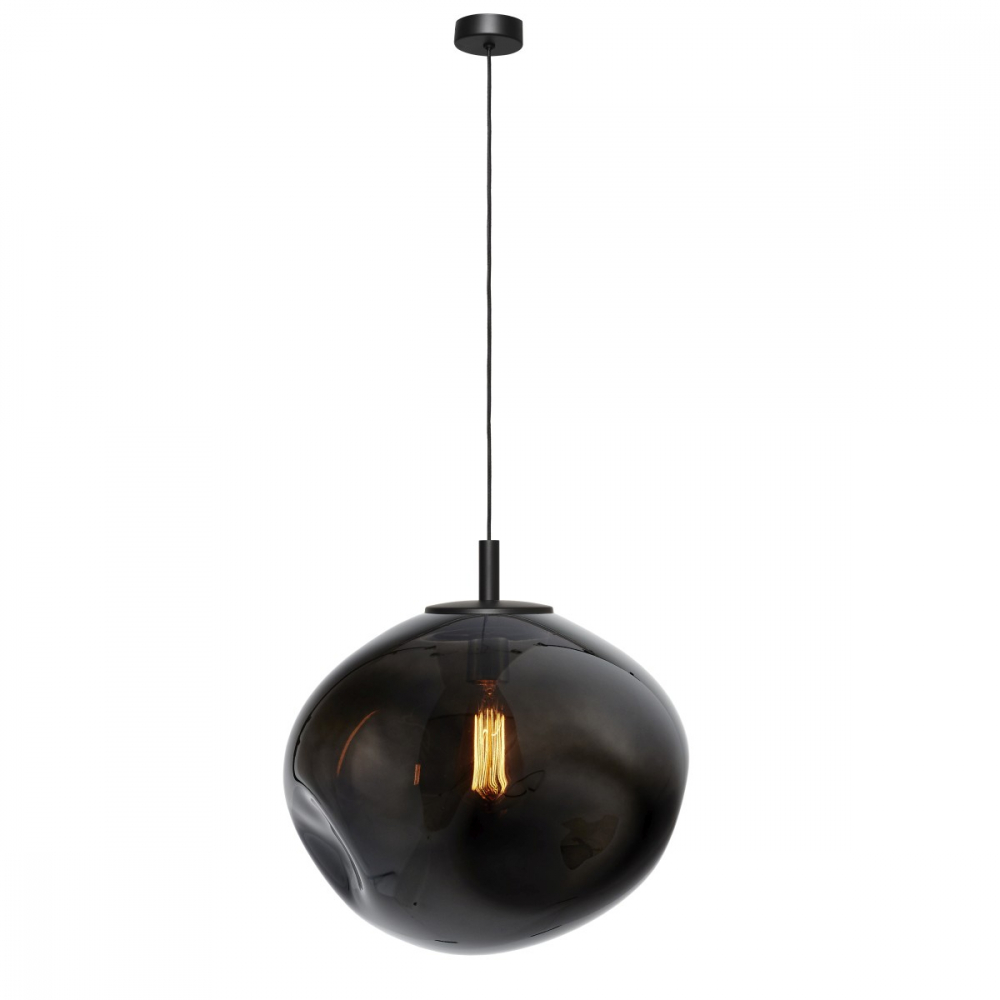 AVIA BLACK L pendant lamp smoky, 40 cm