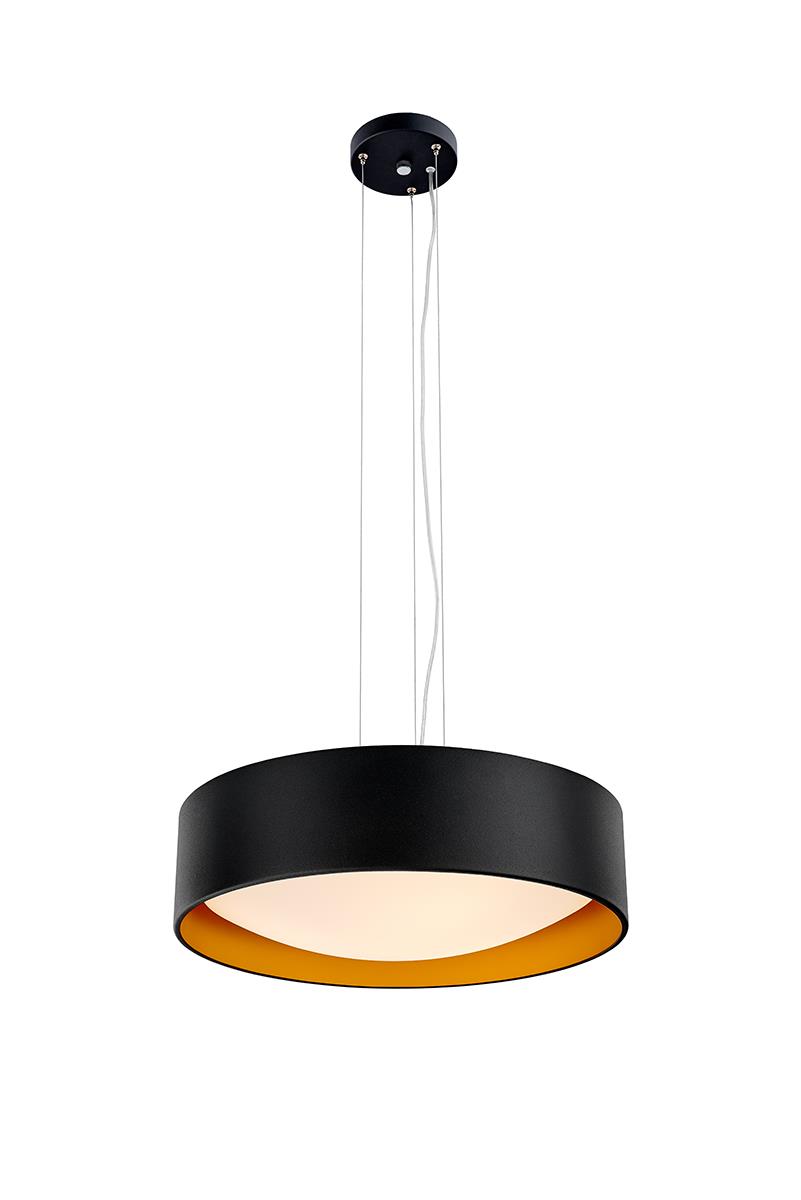 VERO pendant lamp black, 45 cm, gold interior