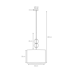 ZOE L brown pendant lamp, 50 cm