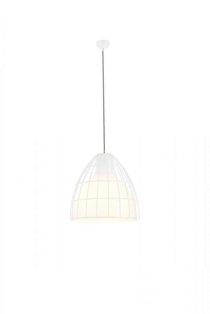 FRAME L pendant lamp white, black and white wire