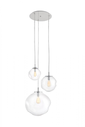 AVIA 3 three-point pendant lamp transparent, chrome