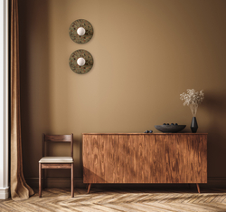 Round wall lamp LEGRA IP44, sage