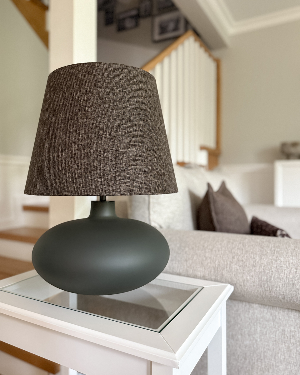 Lampa stołowa SAWA CLASSIC brązowy melanż, grafitowa podstawa