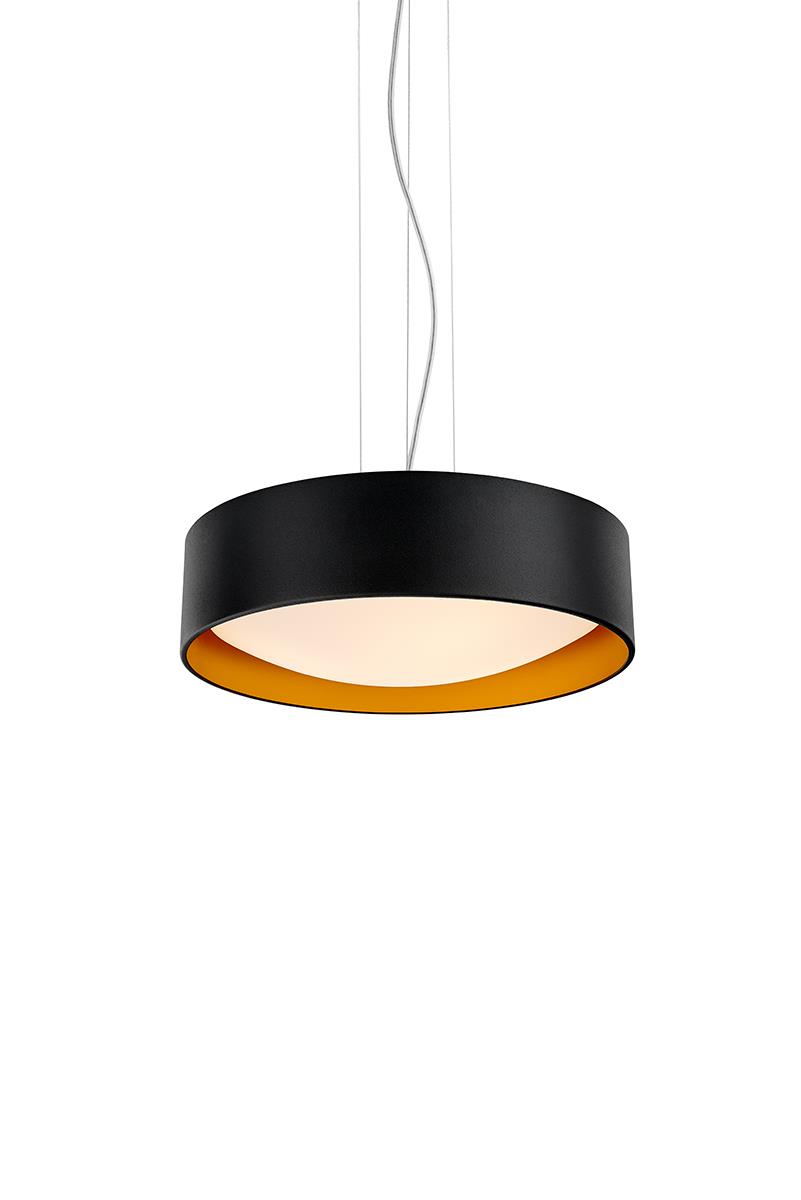 VERO pendant lamp black, 45 cm, gold interior