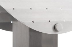 APOLIN table lamp with perforated canopy, 30 cm, brushed steel