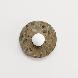 Round wall lamp LEGRA IP44, sage