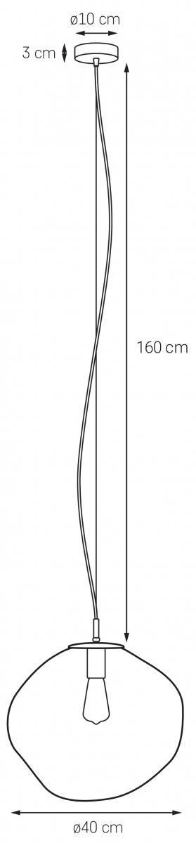 Lampa wisząca AVIA L przydymiona, 40 cm