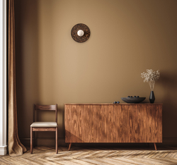 Round wall lamp LEGRA IP44, dark brown