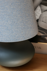 Lampa stołowa SAWA CLASSIC błękitny melanż, grafitowa podstawa