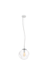 AVIA S transparent pendant lamp, 25 cm, chrome