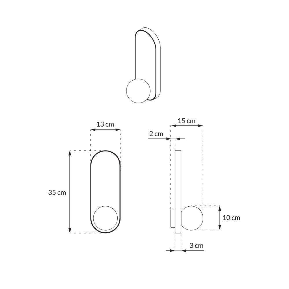 Kinkiet owalny LEGRA IP44, terakota