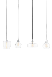Lampa wisząca czteropunktowa LONGIS CHROM 4 na listwie