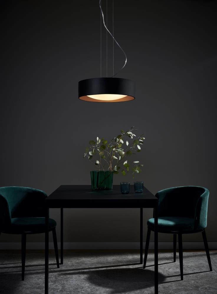 VERO pendant lamp black, 45 cm, gold interior