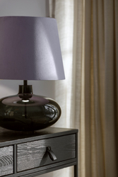 Lampa stołowa SAWA VELVET fiołkowa, przydymiona podstawa